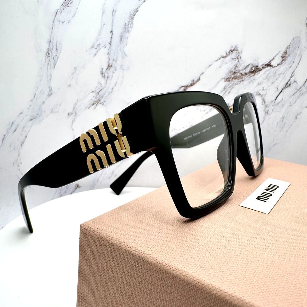 MIU MIU Womens Eyeglasses Black Square Full Rim frames 52-19mm Rx-able Womens - Picture 7 of 16